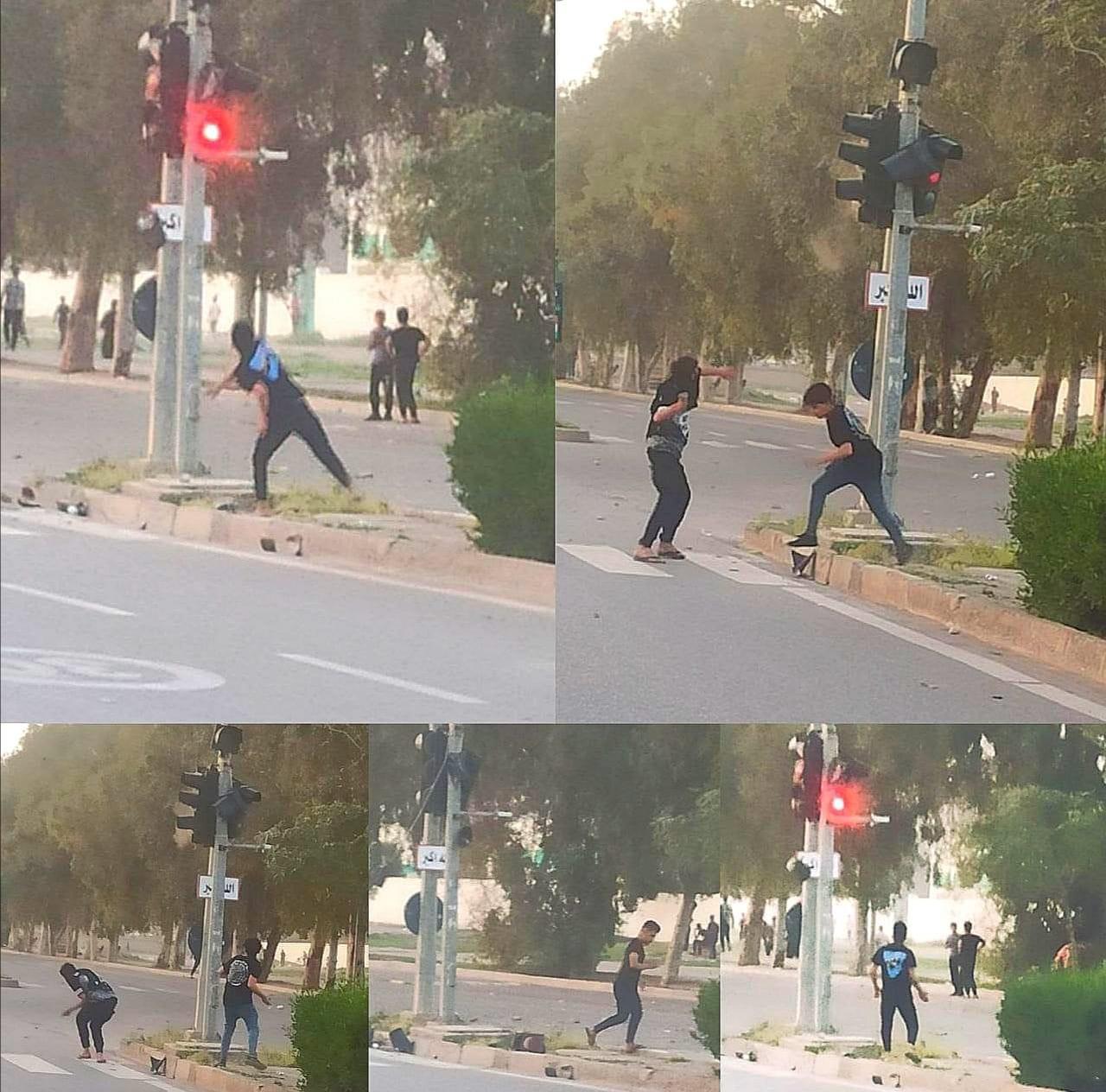 تێكدان و شكاندنی ترافیك لایت له‌ كه‌لار له‌لایه‌ن چه‌ند كه‌سێكه‌وه‌
